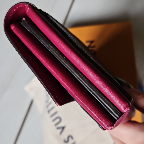 Louis Vuitton Monogram Portefeuille Flore Wallet Pink Leather Chain Insert - Picture 6 of 16